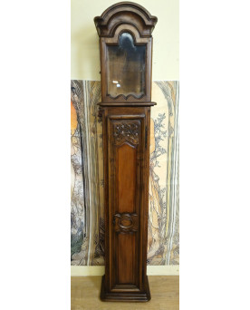 Le village de 58 brocanteurs - Ancienne gaine d’horloge époque Louis XV/ meuble de pendule de parquet en noyer massif