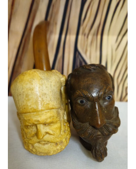Le village de 58 brocanteurs - Lot de 3 pipes anciennes en bois et écume de mer