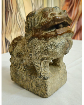 Le village de 58 brocanteurs - Sculpture asiatique Chien de fo / en pierre sculptée / Chine fin XIXeme