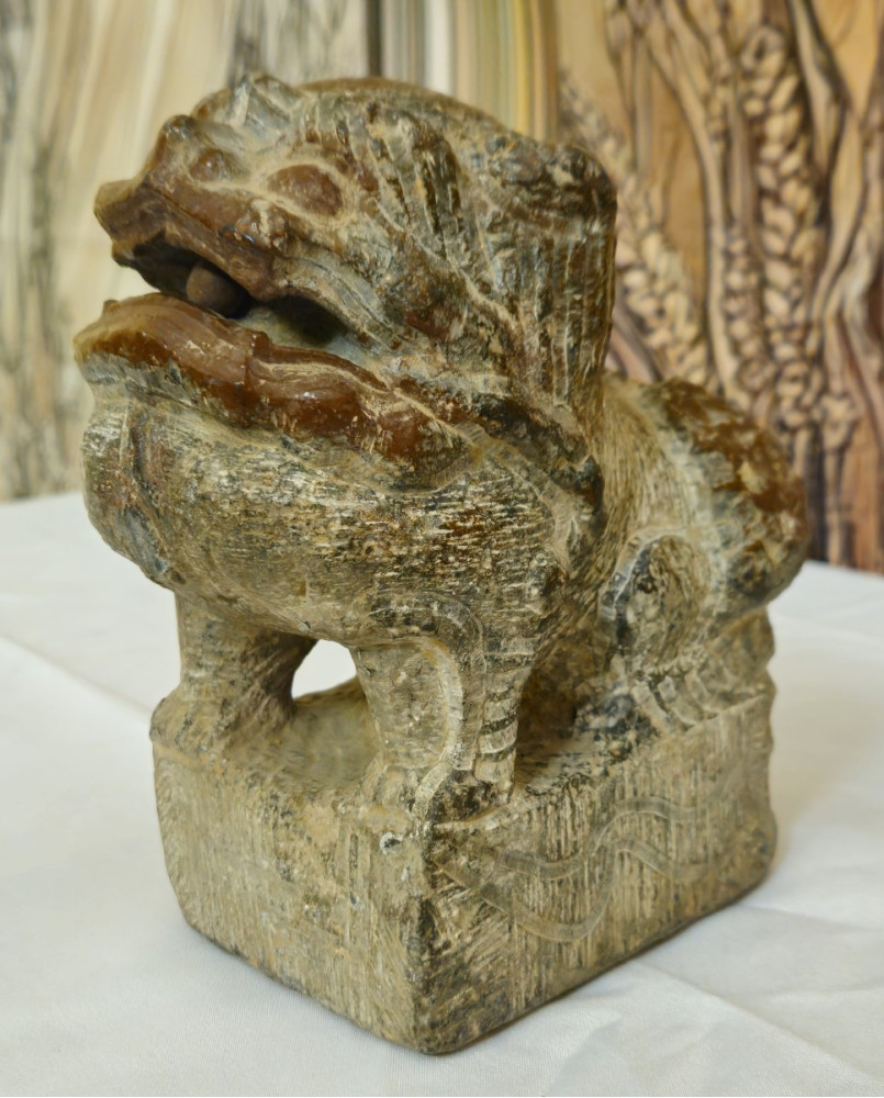 Le village de 58 brocanteurs - Sculpture asiatique Chien de fo / en pierre sculptée / Chine fin XIXeme