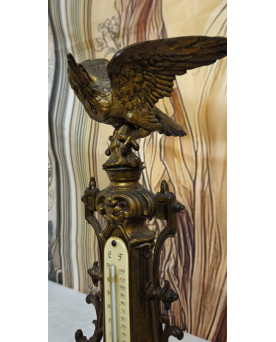 Le village de 58 brocanteurs - Grand thermomètre de table en bronze à décor d’aigle – Napoléon III – XIXe siècle