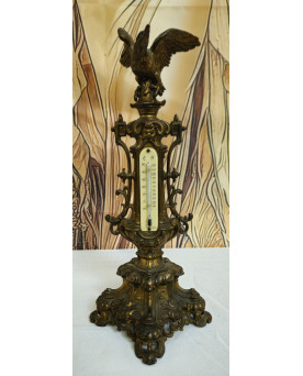 Le village de 58 brocanteurs - Grand thermomètre de table en bronze à décor d’aigle – Napoléon III – XIXe siècle