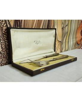 Le village de 58 brocanteurs - Service à poisson en argent gaufré – H. Gavillon, Dijon – XIXe siècle