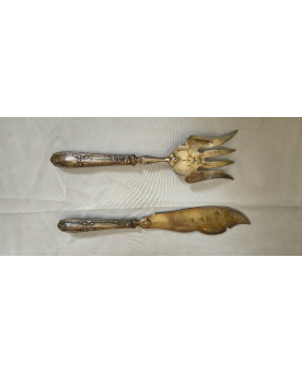 Le village de 58 brocanteurs - Service à poisson en argent gaufré – H. Gavillon, Dijon – XIXe siècle