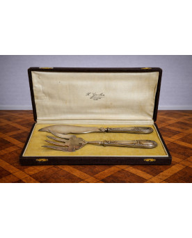 Le village de 58 brocanteurs - Service à poisson en argent gaufré – H. Gavillon, Dijon – XIXe siècle