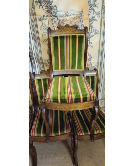 Le village de 58 brocanteurs - Série de 6 chaises en bois marqueté, époque Charles X – XIXe siècle