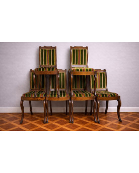 Le village de 58 brocanteurs - Série de 6 chaises en bois marqueté, époque Charles X – XIXe siècle