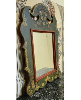 Le village de 58 brocanteurs - Miroir style Louis XV Baroque peint décoratif / XXeme