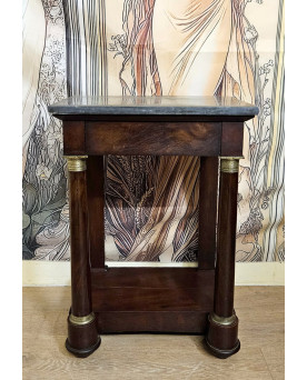 Le village de 58 brocanteurs - Console en acajou et marbre époque Empire