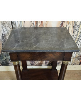 Le village de 58 brocanteurs - Console en acajou et marbre époque Empire