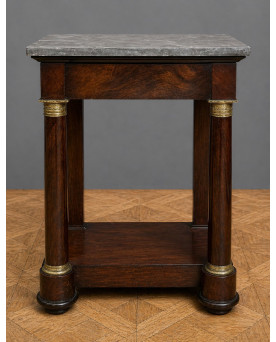 Le village de 58 brocanteurs - Console en acajou et marbre époque Empire