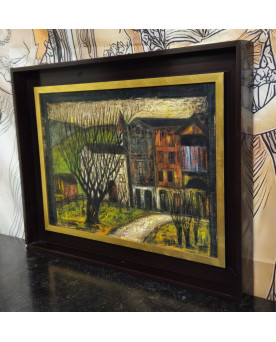 Le village de 58 brocanteurs - Lucien Verdi : La Sage – Val d’Hérens - huile sur panneau