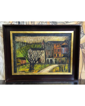 Le village de 58 brocanteurs - Lucien Verdi : La Sage – Val d’Hérens - huile sur panneau