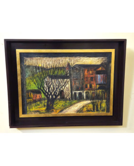 Le village de 58 brocanteurs - Lucien Verdi : La Sage – Val d’Hérens - huile sur panneau
