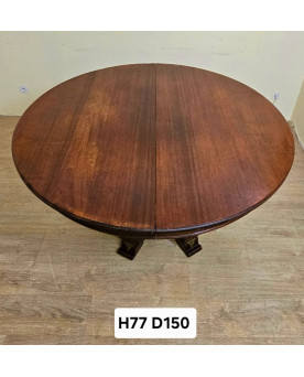 Le village de 58 brocanteurs - Grande table ronde à allonges – piètement à colonnes – époque Empire / acajou