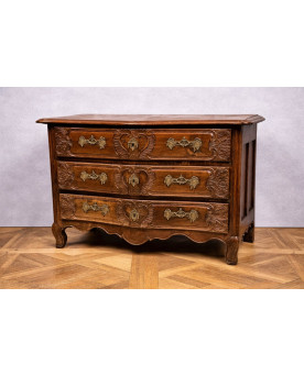 Le village de 58 brocanteurs - Importante Commode Lyonnaise époque Louis XV en noyer massif
