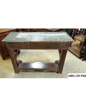 Le village de 58 brocanteurs - Console d’époque Empire Restauration en acajou, pieds griffes