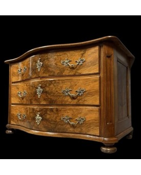 Le village de 58 brocanteurs - Importante console de chateau galbée + miroir style Louis XV en bois doré et argenté