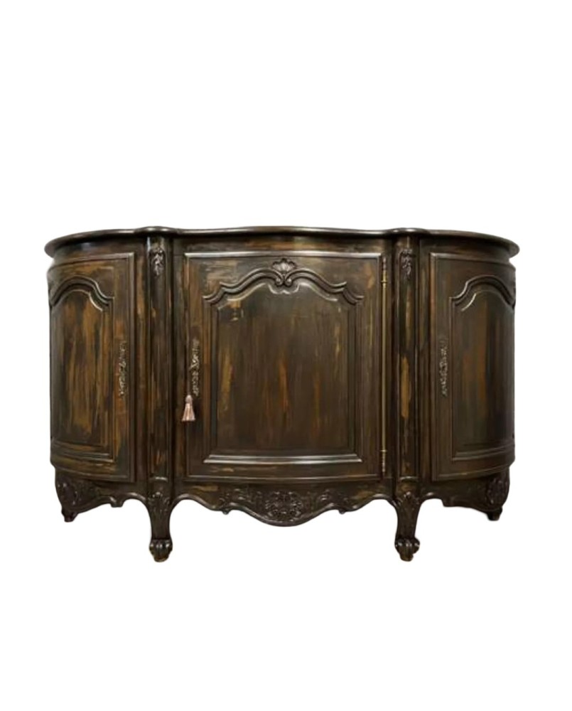 Le village de 58 brocanteurs - Buffet en enfilade en bois laqué et bois teinté style louis XV