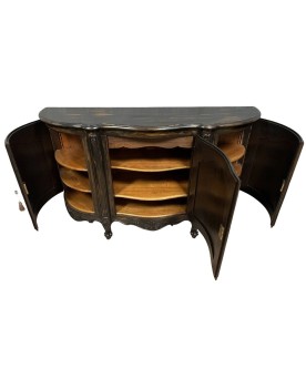 Le village de 58 brocanteurs - Buffet en enfilade en bois laqué et bois teinté style louis XV