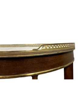 Le village de 58 brocanteurs - Console étagère Parisienne de forme demi lune style Louis XVI en acajou