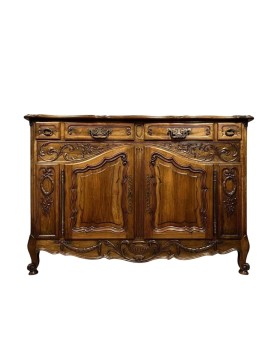 Le village de 58 brocanteurs - Buffet provençal de style louis XV en noyer / 160cm de long