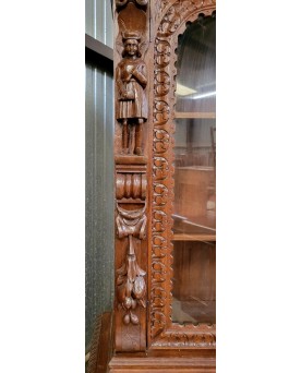 Le village de 58 brocanteurs - D'après Gauthier Poinsignon Buffet époque Art Nouveau Ecole de Nancy en noyer