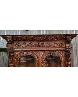 Le village de 58 brocanteurs - D'après Gauthier Poinsignon Buffet époque Art Nouveau Ecole de Nancy en noyer