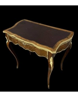 Le village de 58 brocanteurs - Bureau galbé style Louis XV en marqueterie