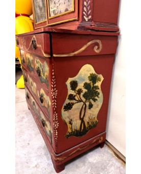 Le village de 58 brocanteurs - Cabinet bibliothèque Vénitien style Louis XV en bois laqué