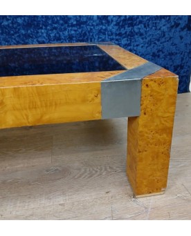 Le village de 58 brocanteurs - Table Basse Italienne En Loupe D’après Willy Rizzo Pour Mario Sabot Vers 1970