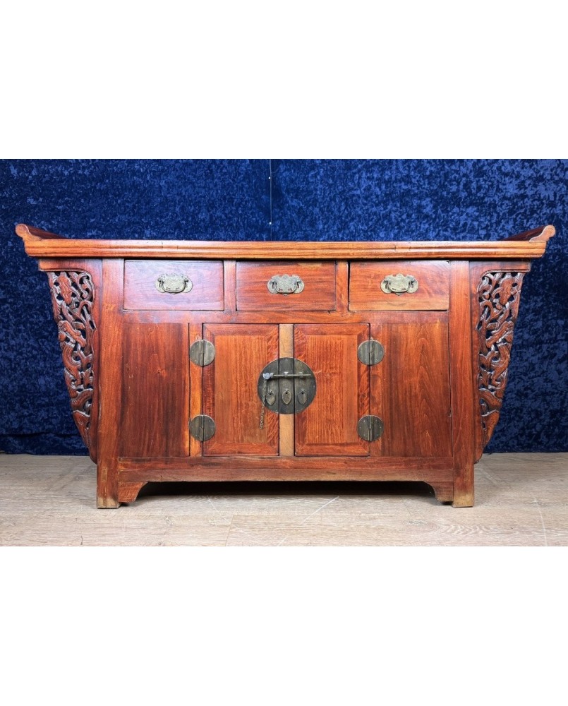 Le village de 58 brocanteurs - Asie Début XXème : Buffet En Enfilade En Bois Exotique Laqué