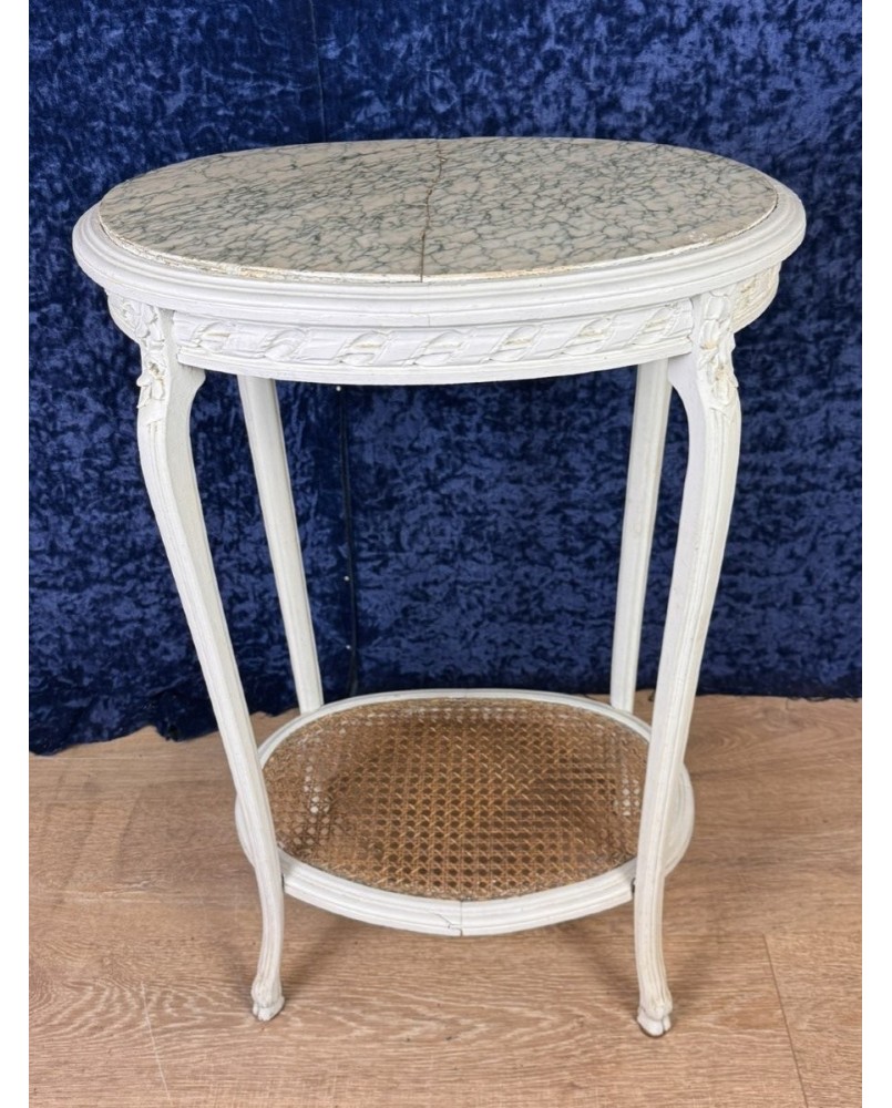 Le village de 58 brocanteurs - Sellette Ou Guéridon d'Appoint Style Louis XV En Bois Laqué