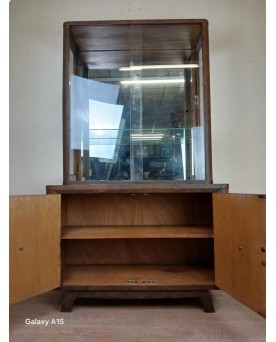 Le village de 58 brocanteurs - Bibliothèque époque Art Déco En Bois Laqué En Faux Semblant De Tôle A Patine Rouille Vers 1930