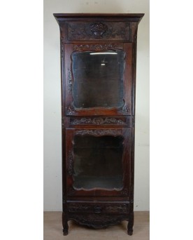 Le village de 58 brocanteurs -  Vitrine Louis XV Provençale En Chêne Vers 1850-1880