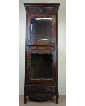 Le village de 58 brocanteurs -  Vitrine Louis XV Provençale En Chêne Vers 1850-1880