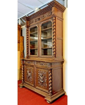 Le village de 58 brocanteurs -  Bibliothèque De Pavillon De Chasse Style Renaissance En Chêne