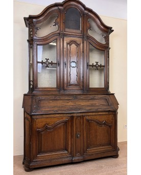 Le village de 58 brocanteurs -  Monumental Buffet Bibliothèque Scriban A Horloge époque XVII En Chêne