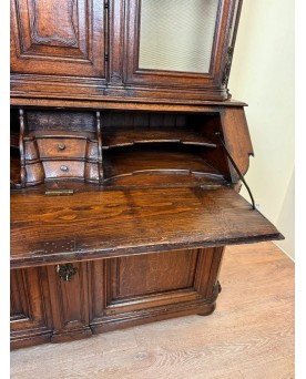 Le village de 58 brocanteurs -  Monumental Buffet Bibliothèque Scriban A Horloge époque XVII En Chêne