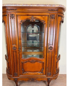 Le village de 58 brocanteurs -  Bibliothèque Style Louis XV Provençale De Forme Demi Lune En Merisier