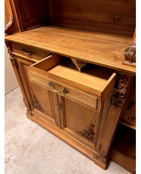 Le village de 58 brocanteurs - D'après Gauthier Poinsignon Buffet époque Art Nouveau Ecole de Nancy en noyer