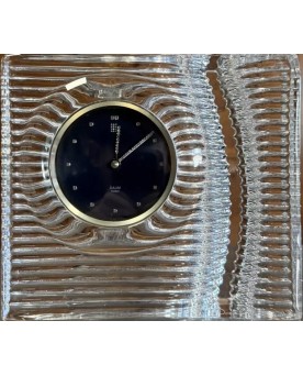 Village des brocanteurs 58 - Daum France : Luxueuse pendule de bureau vintage en cristal vers 1970