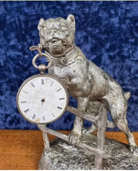 Le village de 58 brocanteurs - C.valton : Bronze Porte Montre « Le Bouledogue »