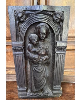 Le village de 58 brocanteurs - Italie XVIIeme : Sculpture vierge a l'enfant