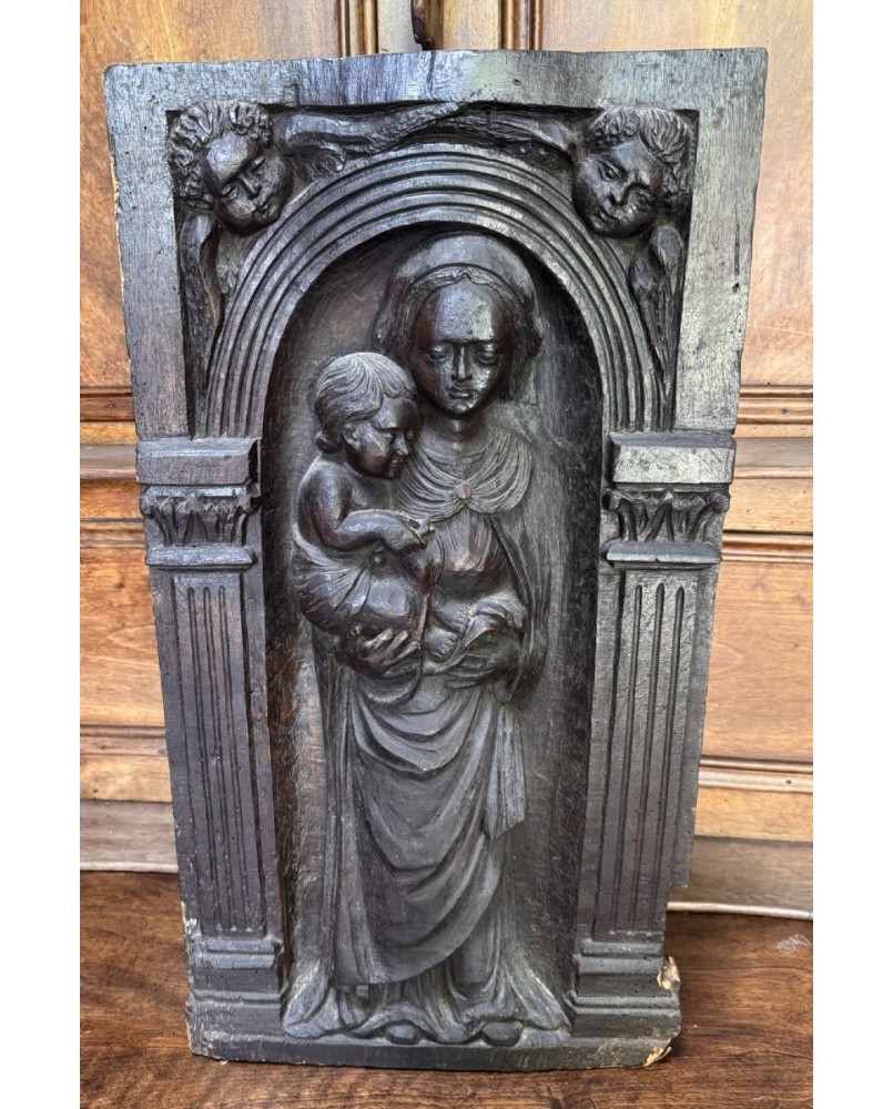 Le village de 58 brocanteurs - Italie XVIIeme : Sculpture vierge a l'enfant