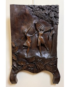 Le village de 58 brocanteurs -Panneau Architectural ou bas relief En Bois Sculpté