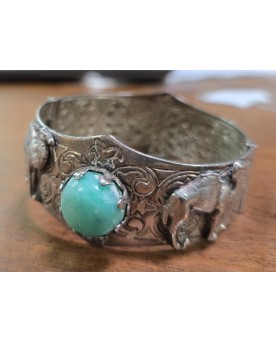 Le village de 58 brocanteurs - Bracelet bèrbére en argent et pierre