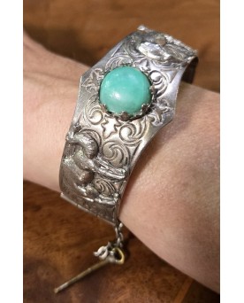 Le village de 58 brocanteurs - Bracelet bèrbére en argent et pierre