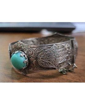 Le village de 58 brocanteurs - Bracelet bèrbére en argent et pierre