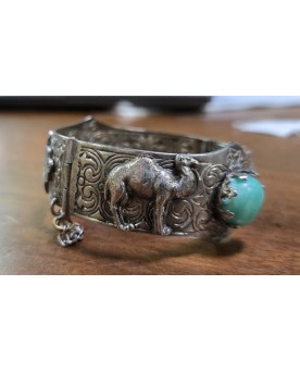 Le village de 58 brocanteurs - Bracelet bèrbére en argent et pierre